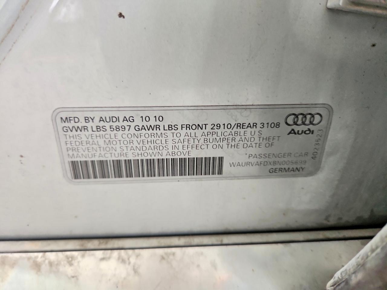 2011 Audi A8 L Quattro Silver vin: WAURVAFDXBN005699