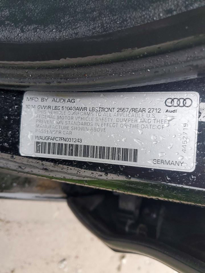 2015 Audi A6 Premium Plus Black vin: WAUGFAFC7FN031243