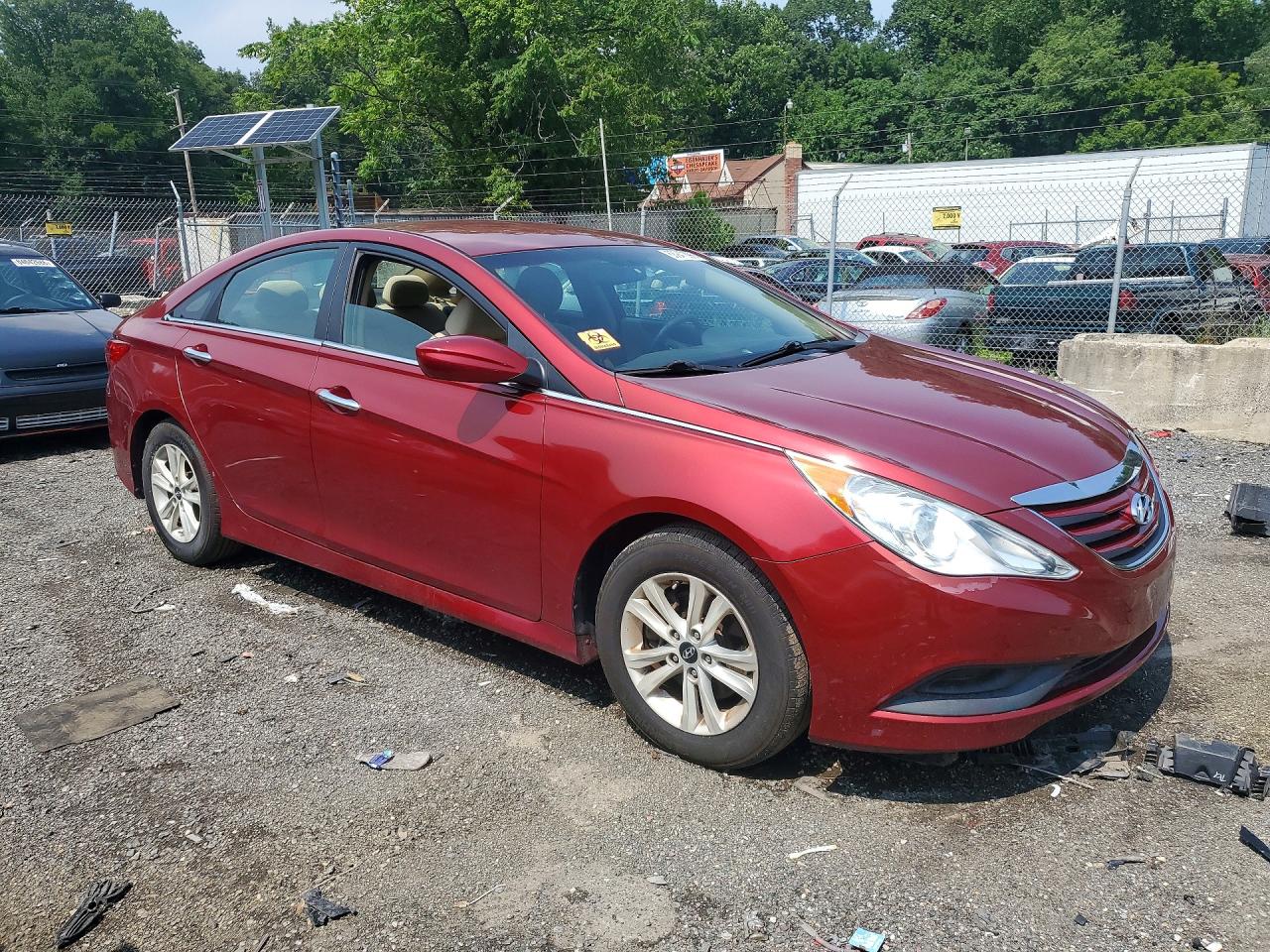 2014 Hyundai Sonata Gls Красный vin: 5NPEB4AC2EH944831