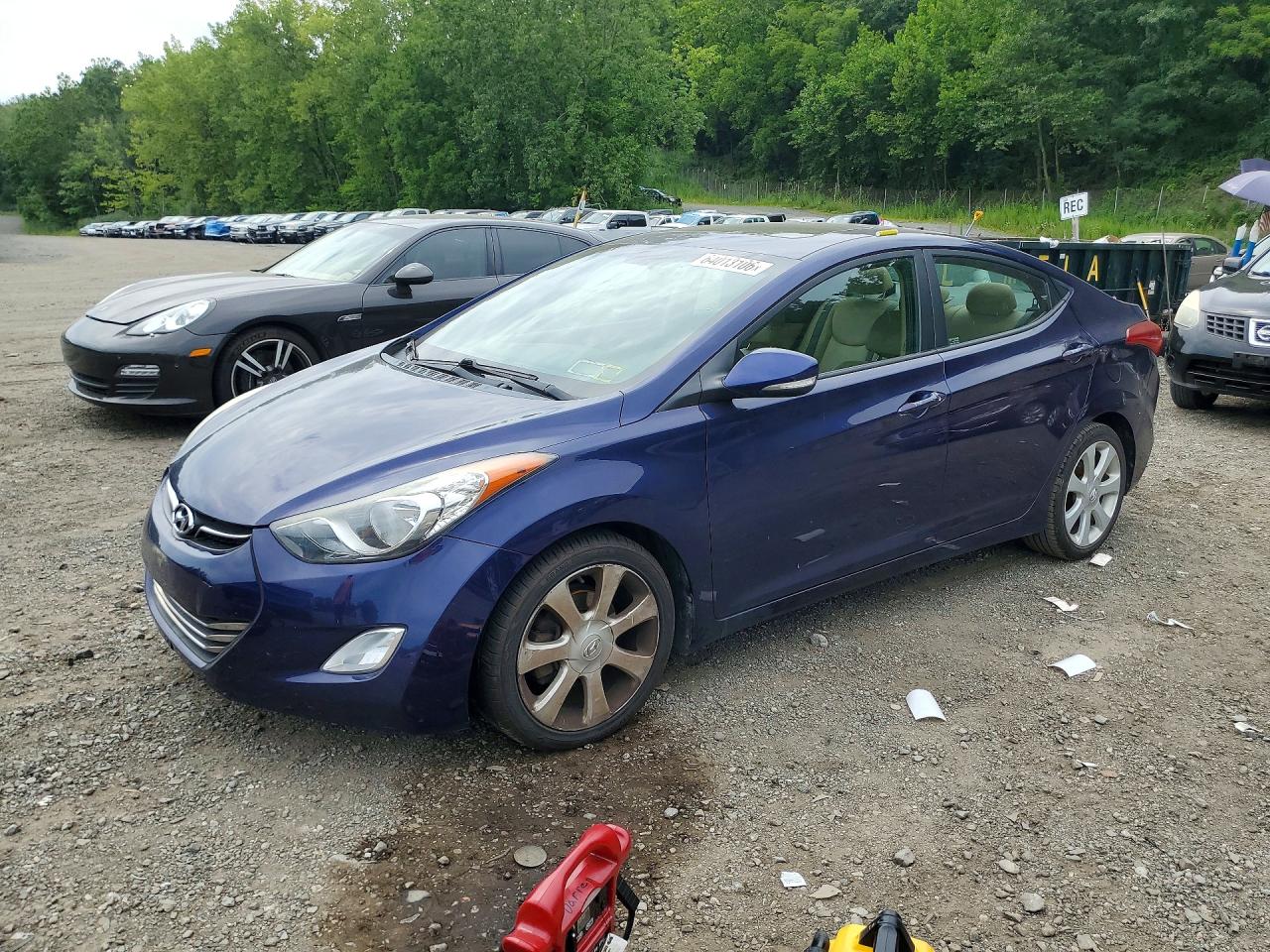 2013 Hyundai Elantra Limited Синий vin: 5NPDH4AE0DH326644