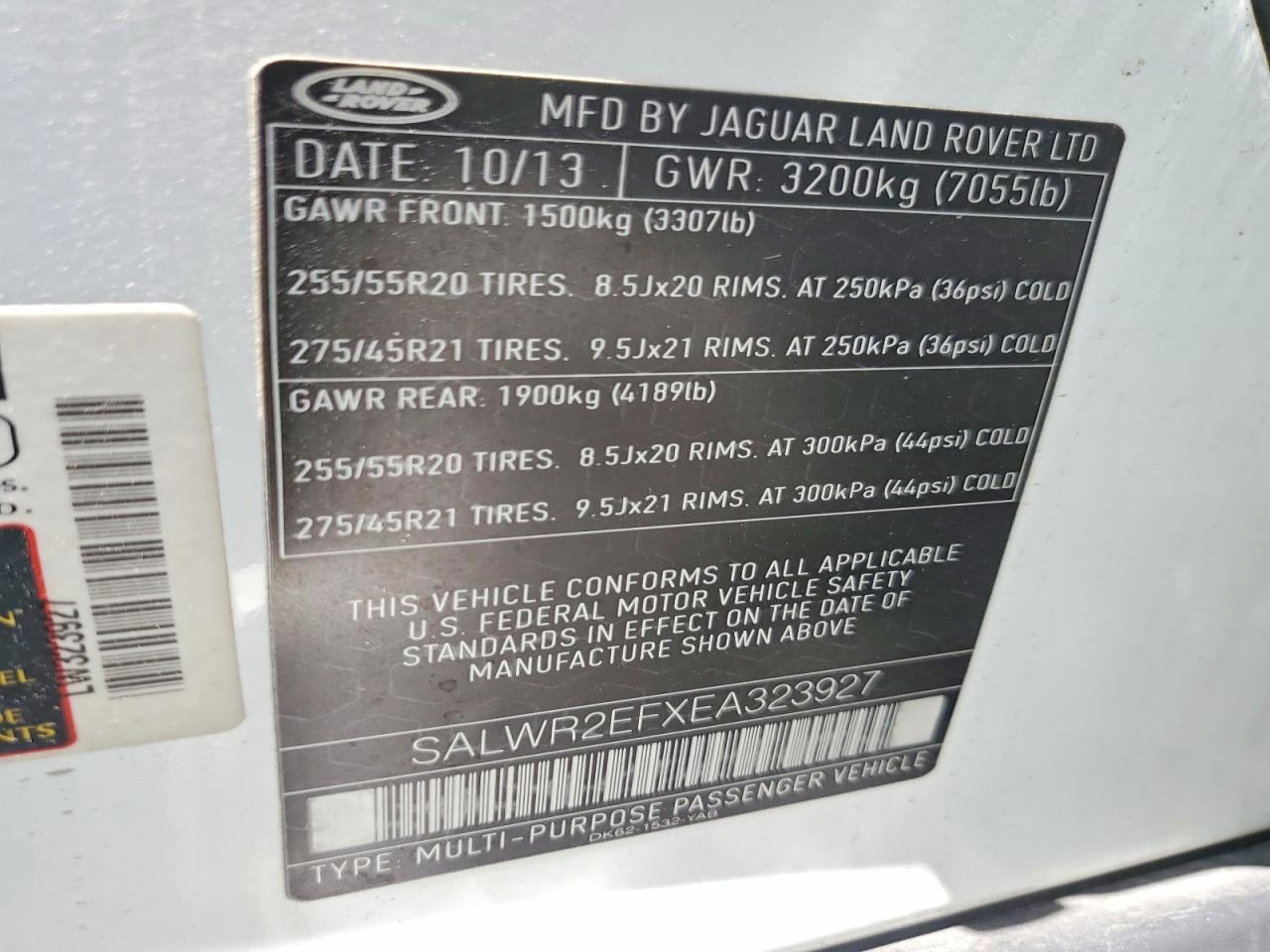 2014 Land Rover Range Rover Sport Sc White vin: SALWR2EFXEA323927