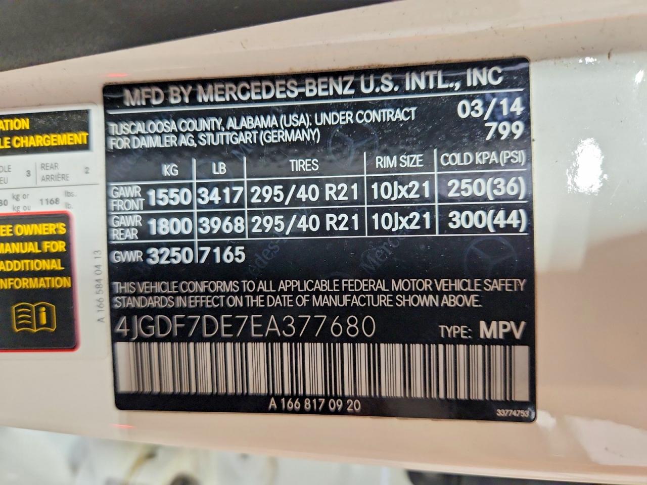 2014 Mercedes-benz Gl 550 4matic White vin: 4JGDF7DE7EA377680