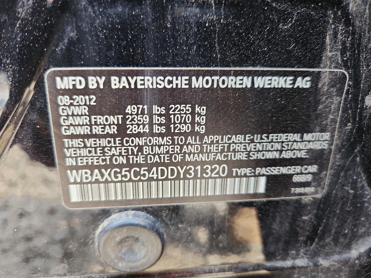 2013 Bmw 528 I Black vin: WBAXG5C54DDY31320