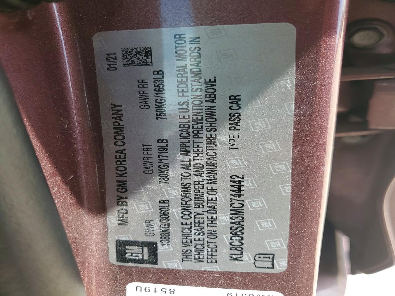 2021 Chevrolet Spark 1lt Purple vin: KL8CD6SA3MC744442