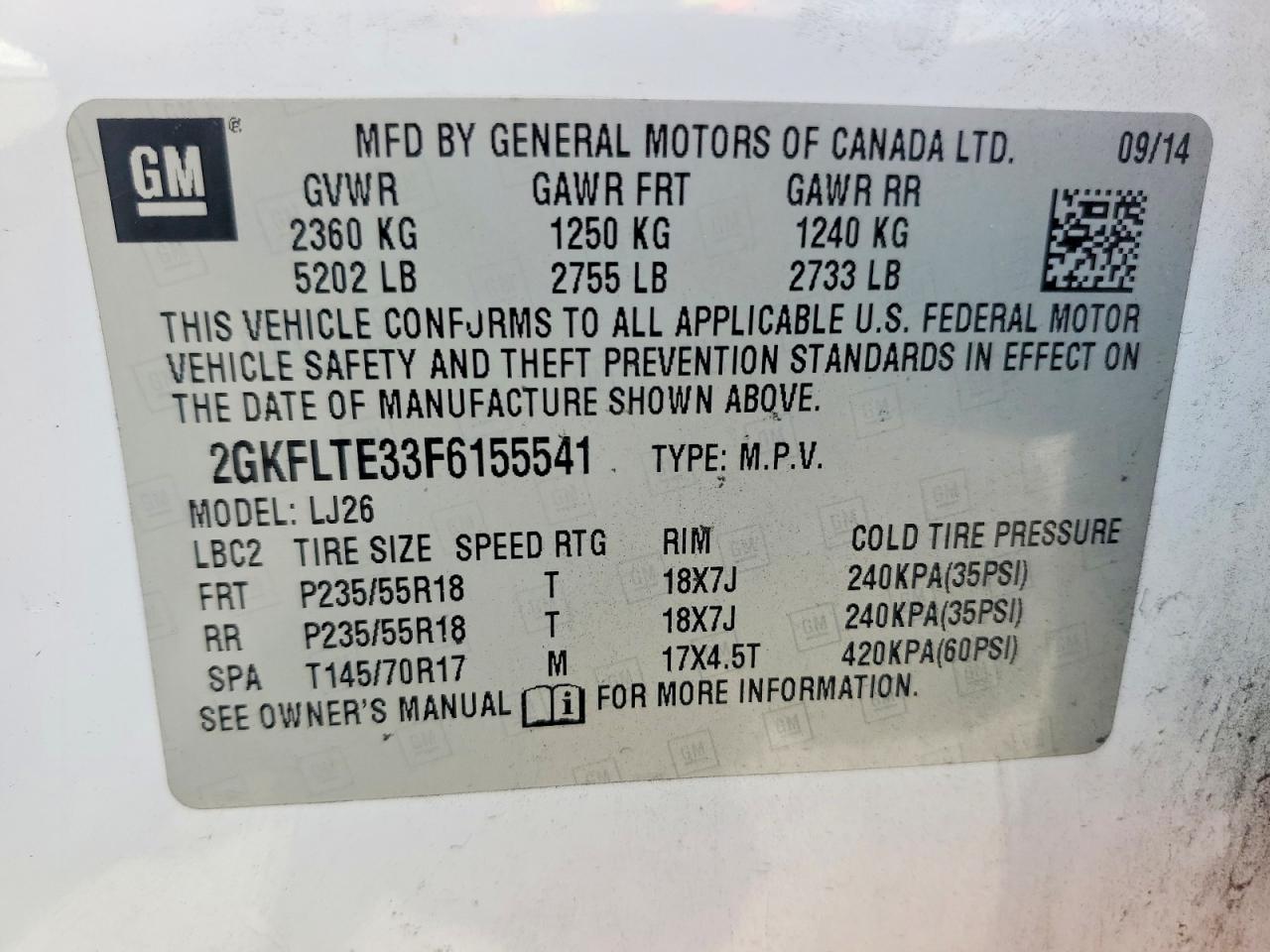2015 Gmc Terrain Slt White vin: 2GKFLTE33F6155541