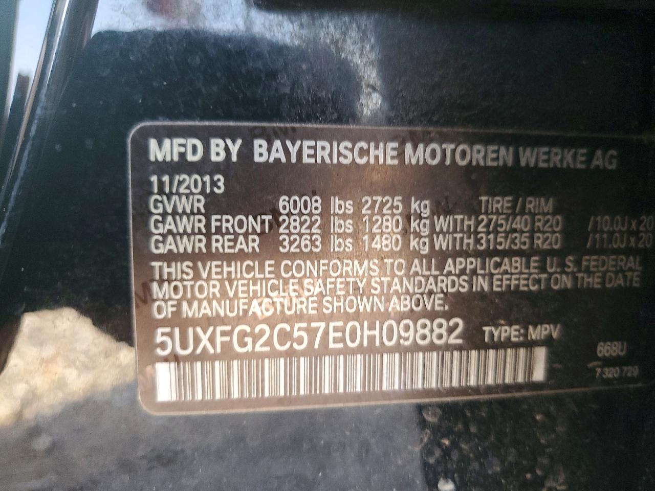 2014 Bmw X6 Xdrive35i Black vin: 5UXFG2C57E0H09882