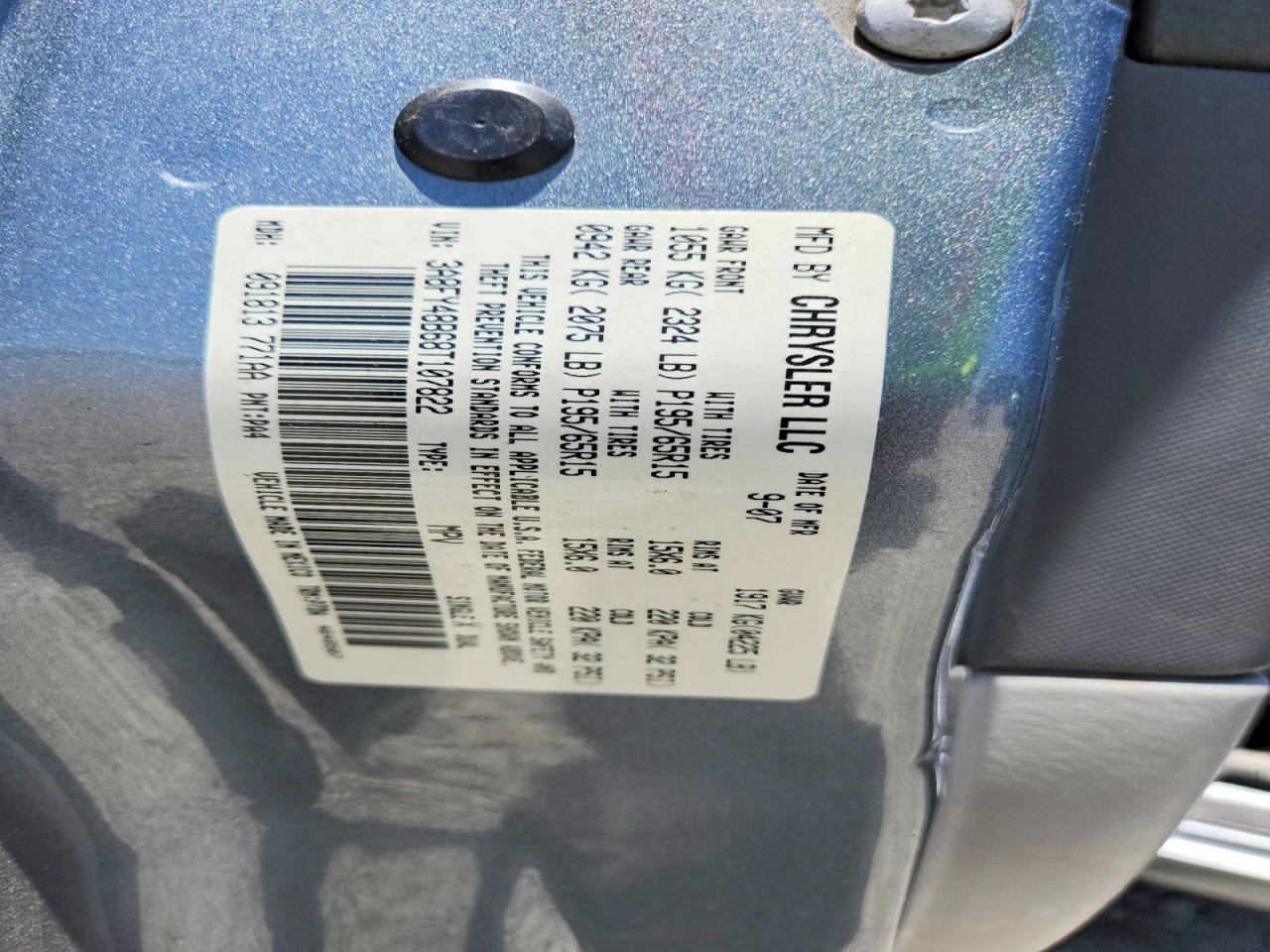 2008 Chrysler Pt Cruiser Silver vin: 3A8FY48B68T107822