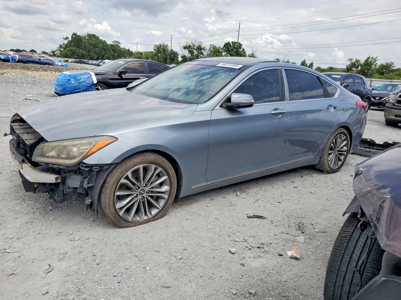 2015 Hyundai Genesis 3.8l Серый vin: KMHGN4JE7FU047671