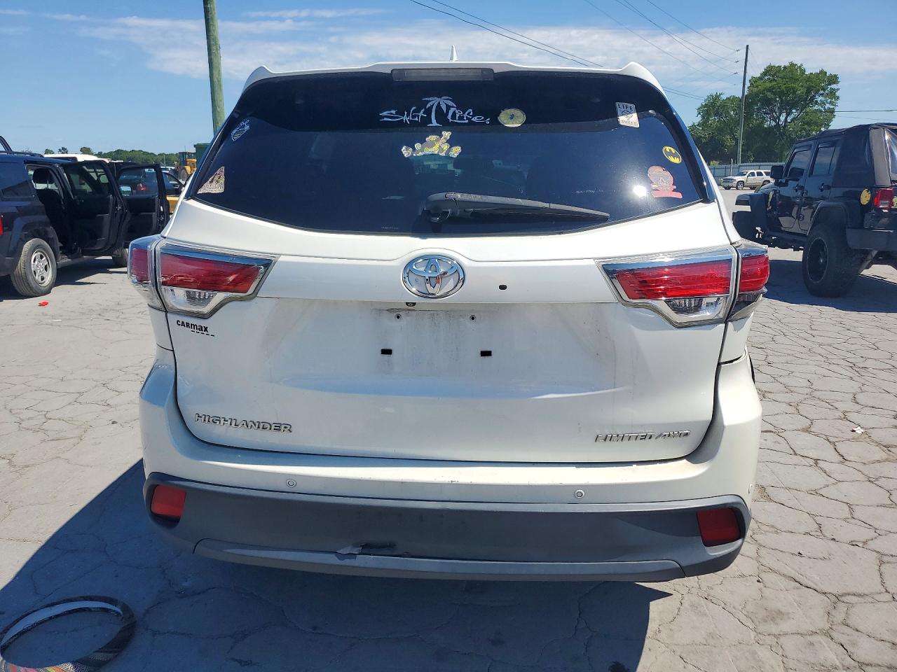2015 Toyota Highlander Limited White vin: 5TDDKRFH5FS155842