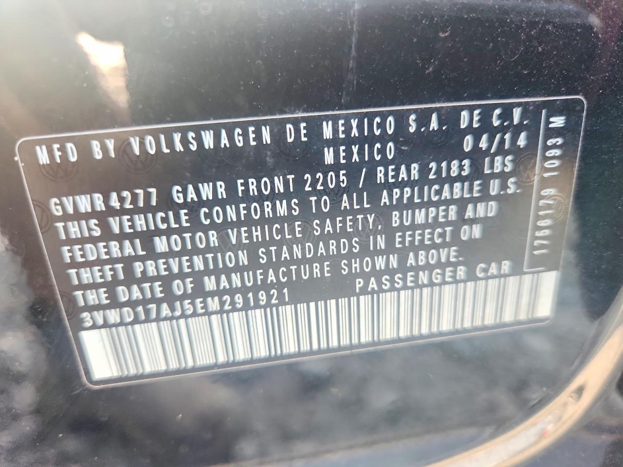 2014 Volkswagen Jetta Se Черный vin: 3VWD17AJ5EM291921