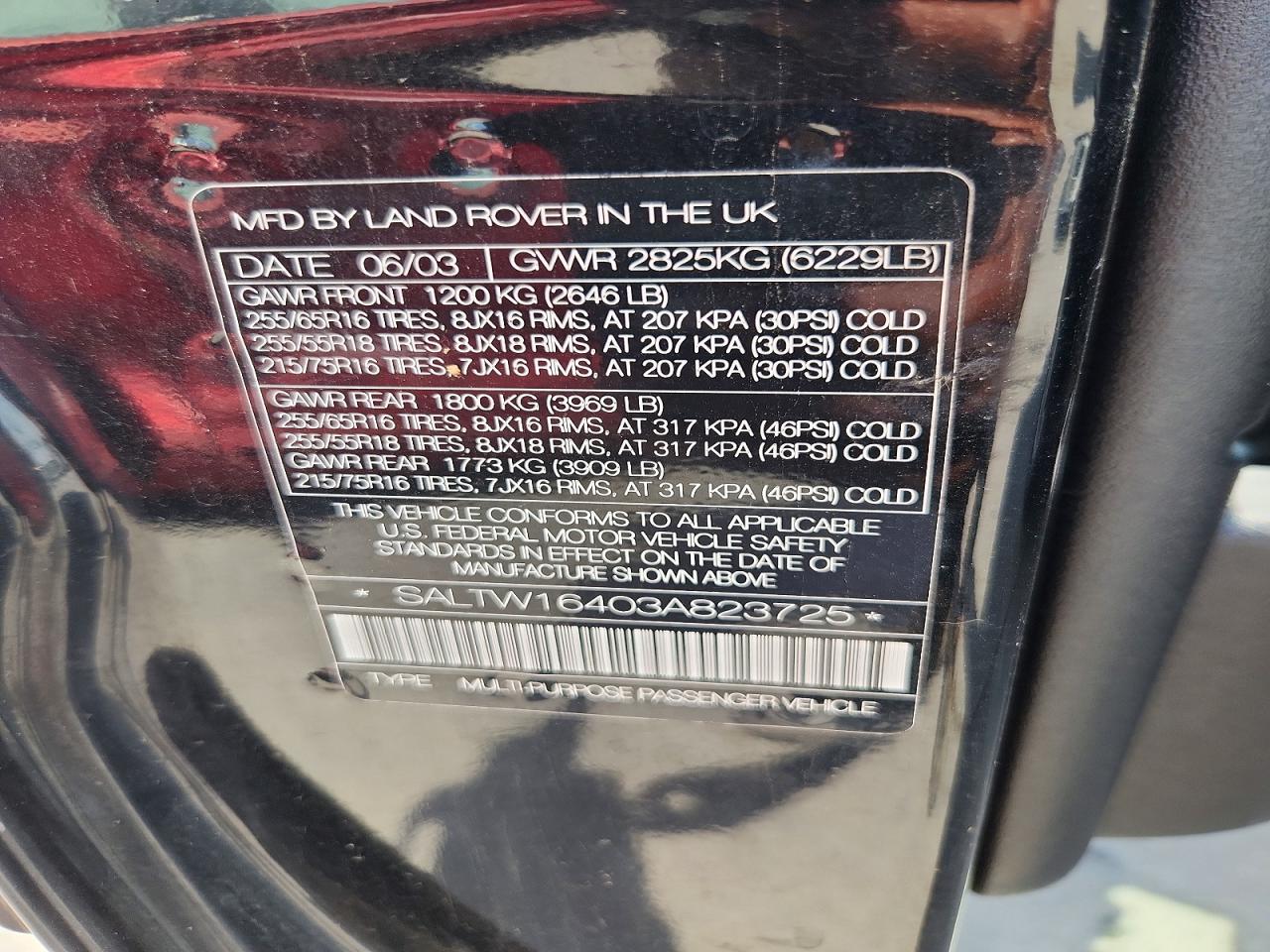 2003 Land Rover Discovery Ii Se Черный vin: SALTW16403A823725