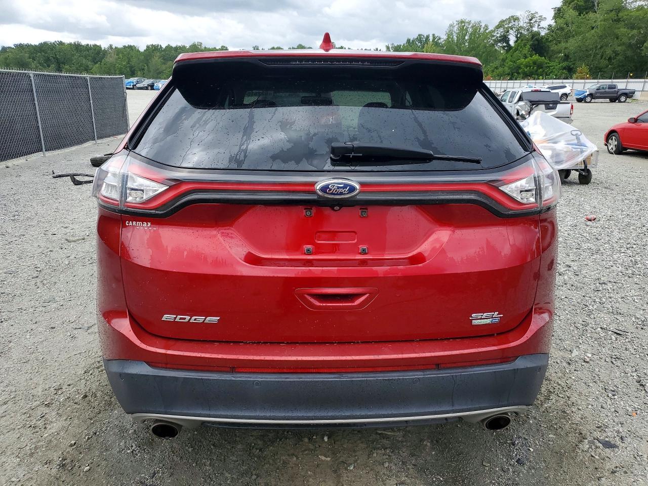 2015 Ford Edge Sel Red vin: 2FMTK4J93FBB69850