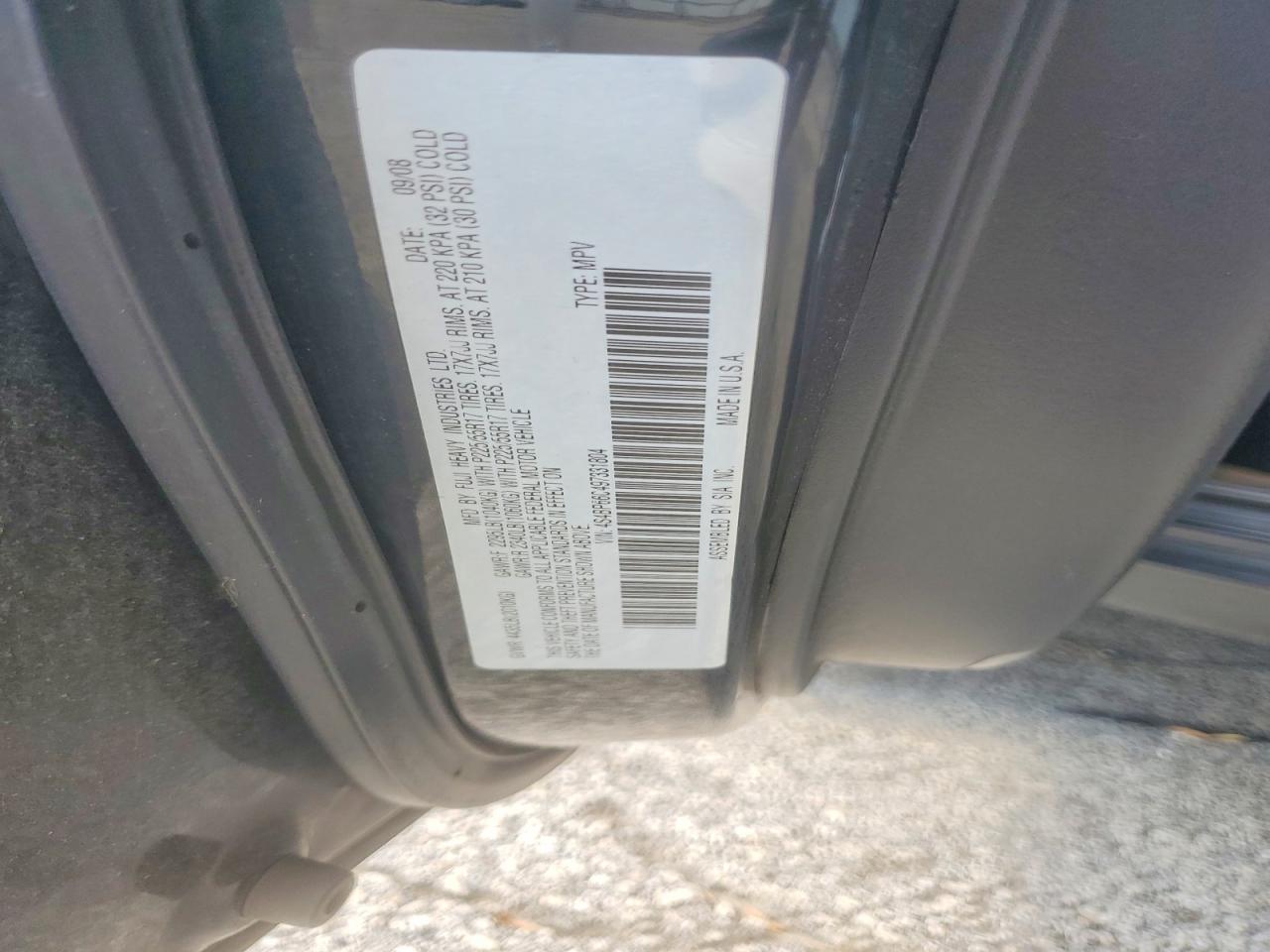 2009 Subaru Outback 2.5i Limited Black vin: 4S4BP66C497331804