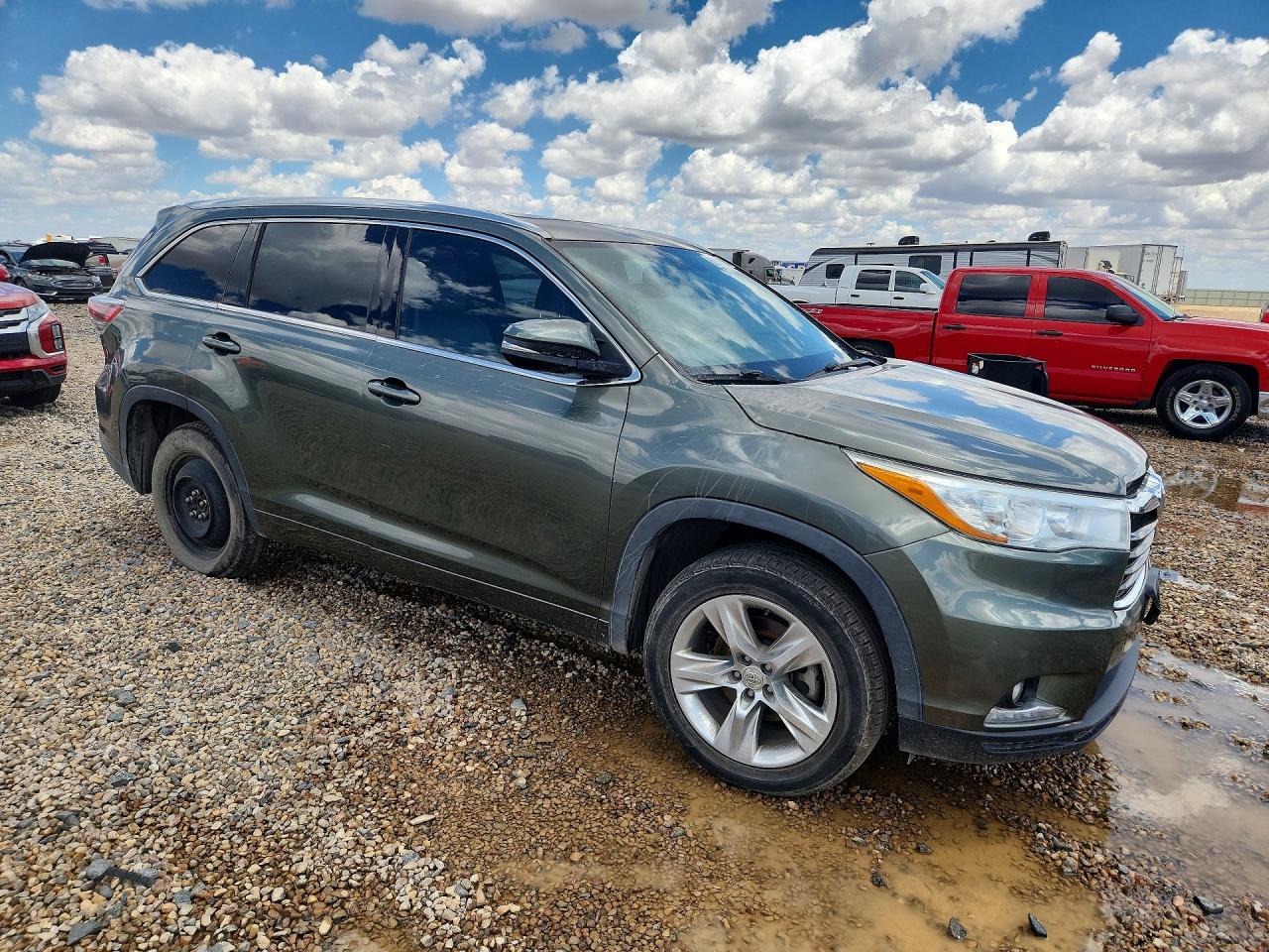 2014 Toyota Highlander Limited Зеленый vin: 5TDYKRFHXES015592