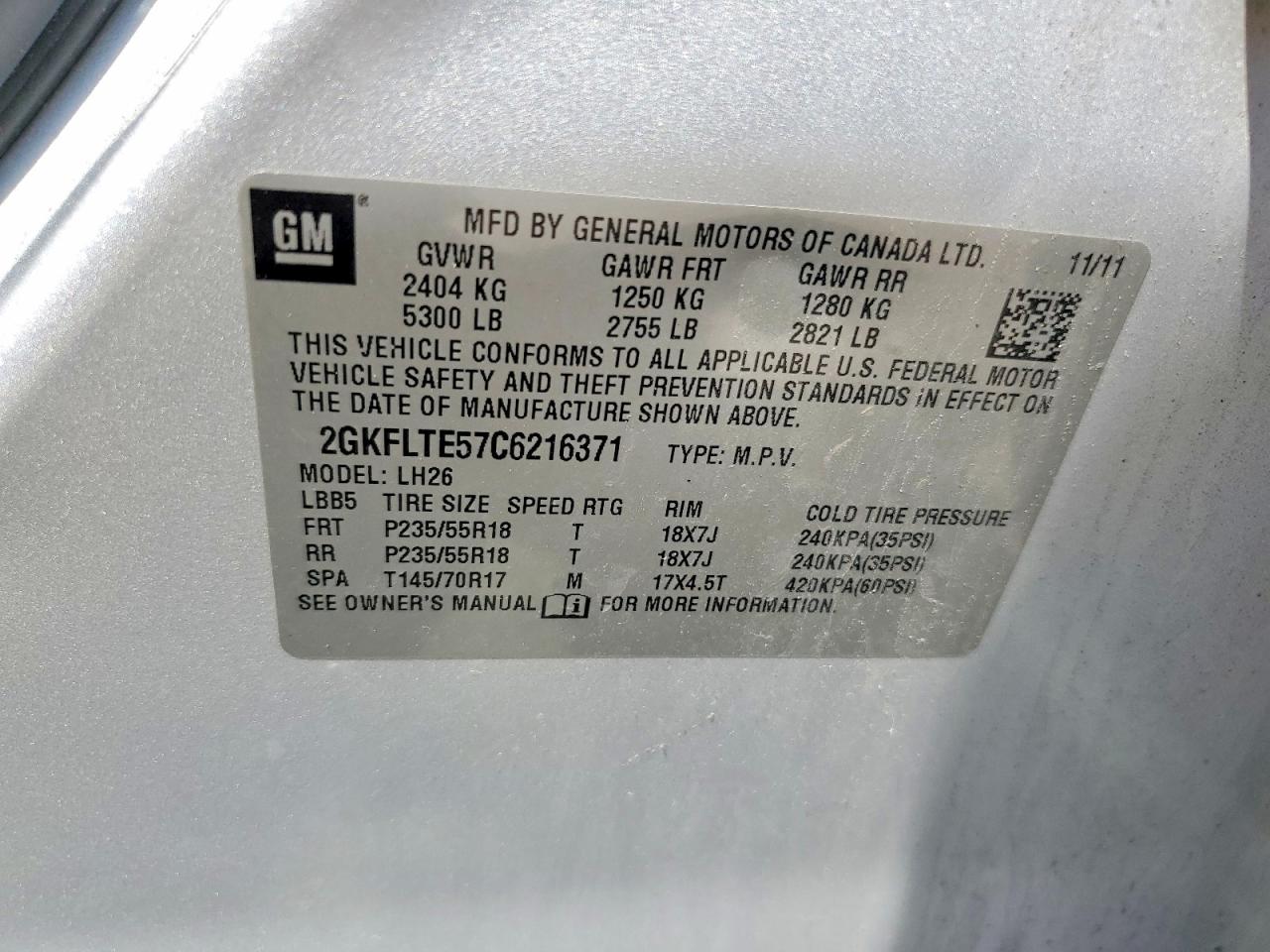 2012 Gmc Terrain Sle Silver vin: 2GKFLTE57C6216371