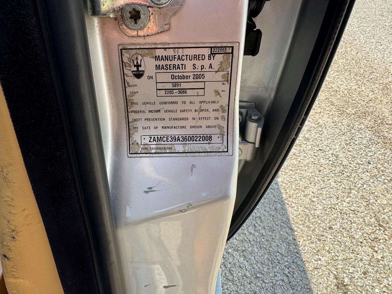 2006 Maserati Quattroporte M139 Silver vin: ZAMCE39A360022008