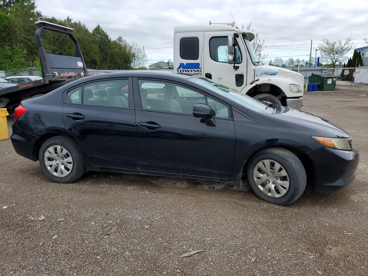 2012 Honda Civic Lx Black vin: 2HGFB2F42CH112410