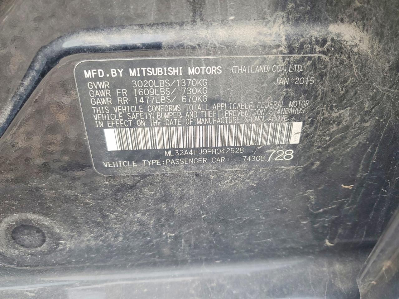 2015 Mitsubishi Mirage Es Black vin: ML32A4HJ9FH042528