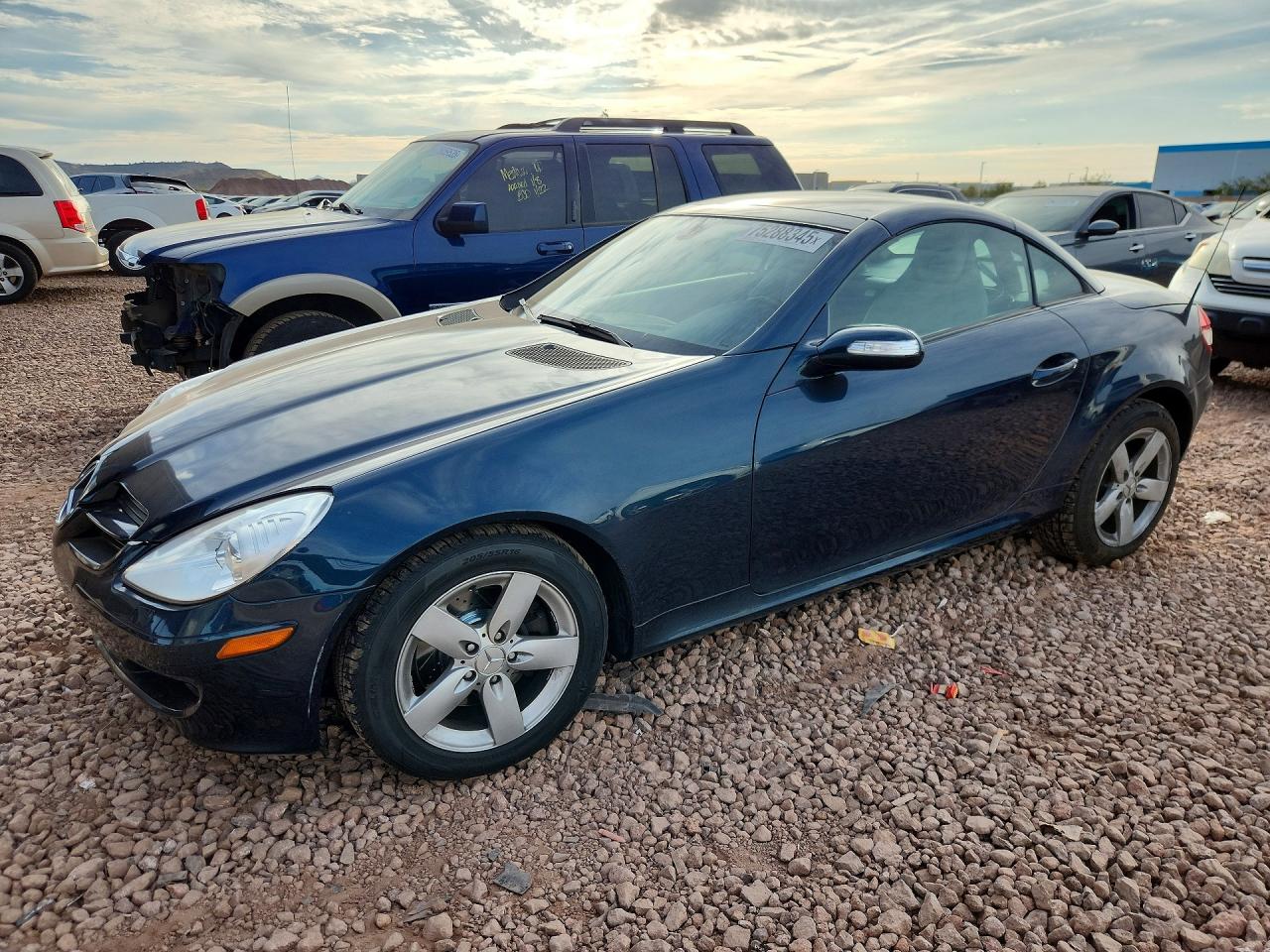 2007 Mercedes-benz Slk 280 Blue vin: WDBWK54F77F149673