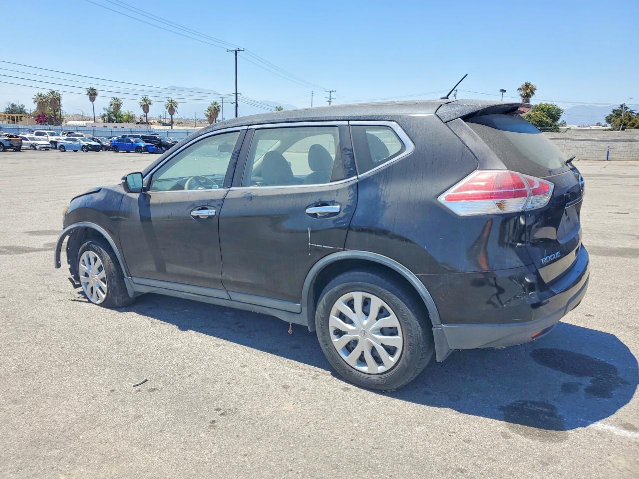 2015 Nissan Rogue S Black vin: KNMAT2MTXFP506155