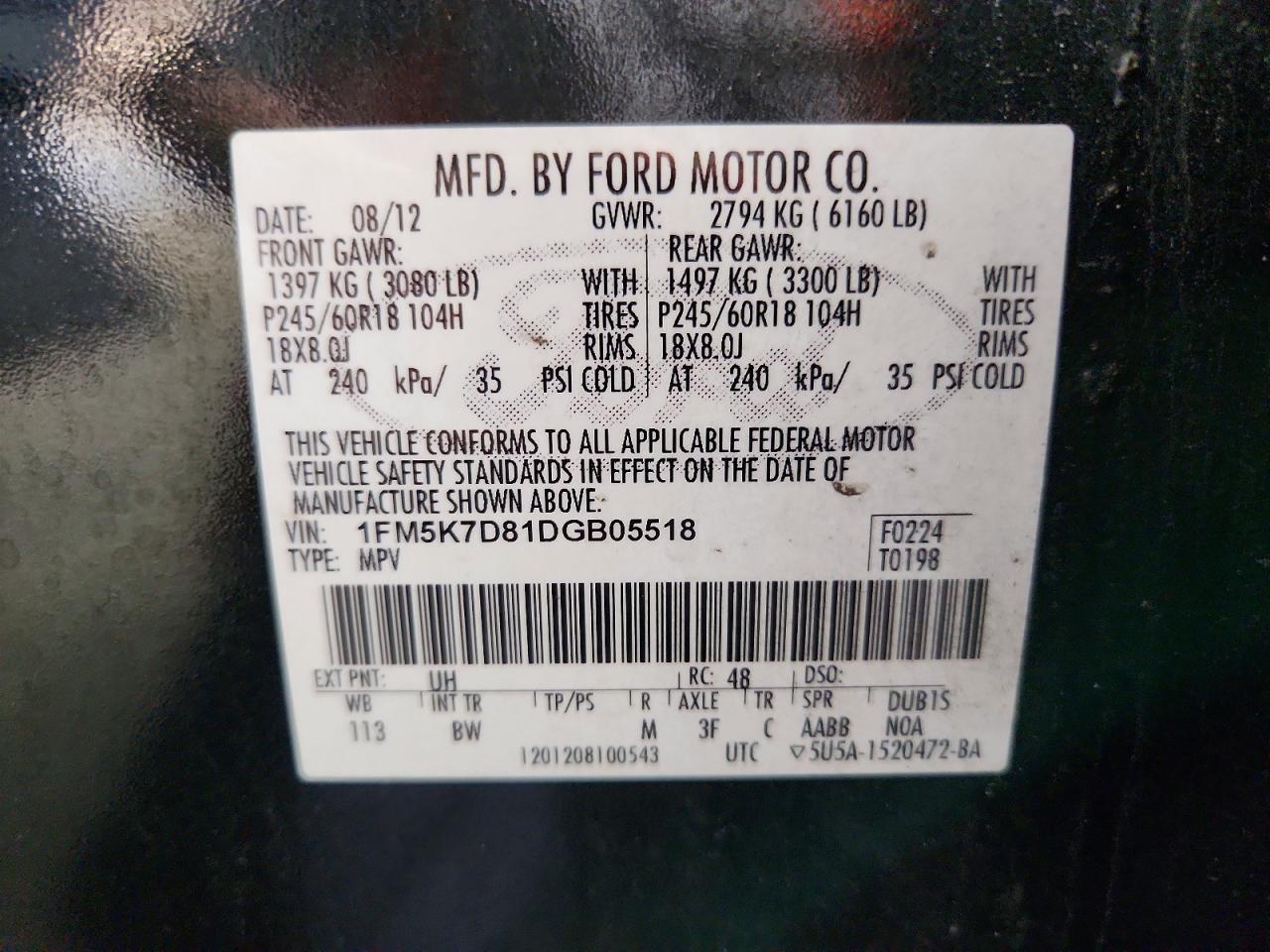 2013 Ford Explorer Xlt Black vin: 1FM5K7D81DGB05518