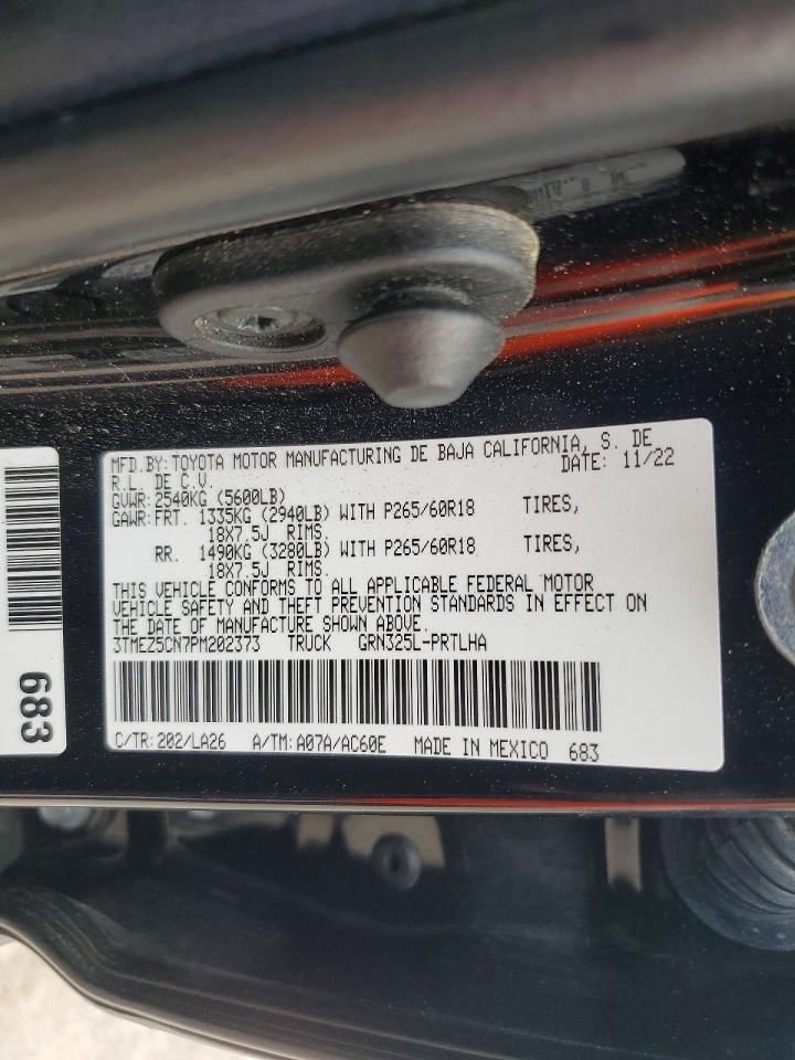 2023 Toyota Tacoma Limited Черный vin: 3TMEZ5CN7PM202373