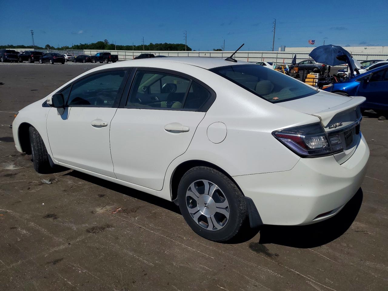 2013 Honda Civic Hybrid L White vin: 19XFB4F37DE002581