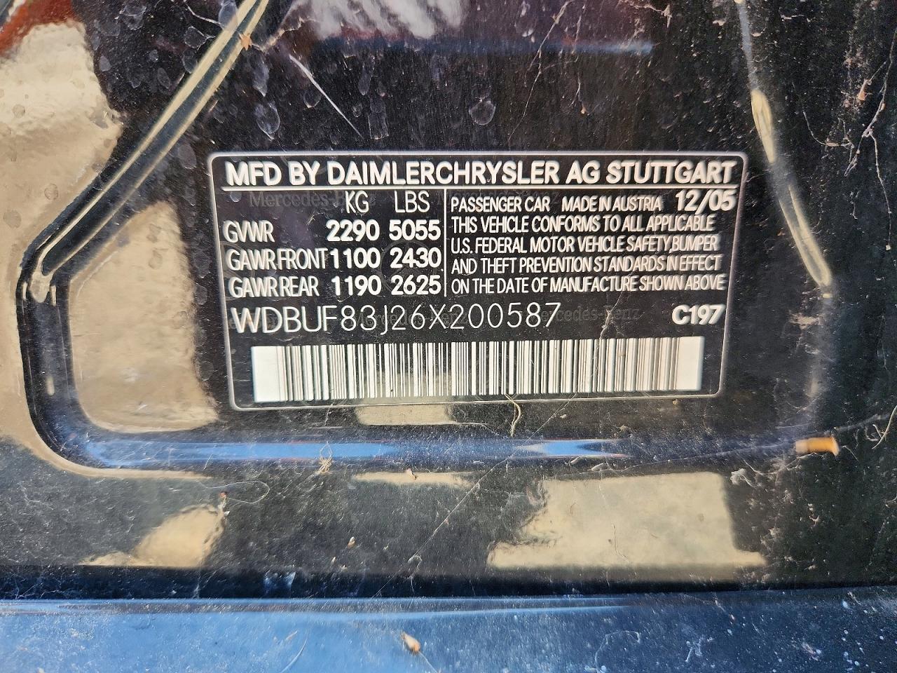2006 Mercedes-benz E 500 4matic Black vin: WDBUF83J26X200587