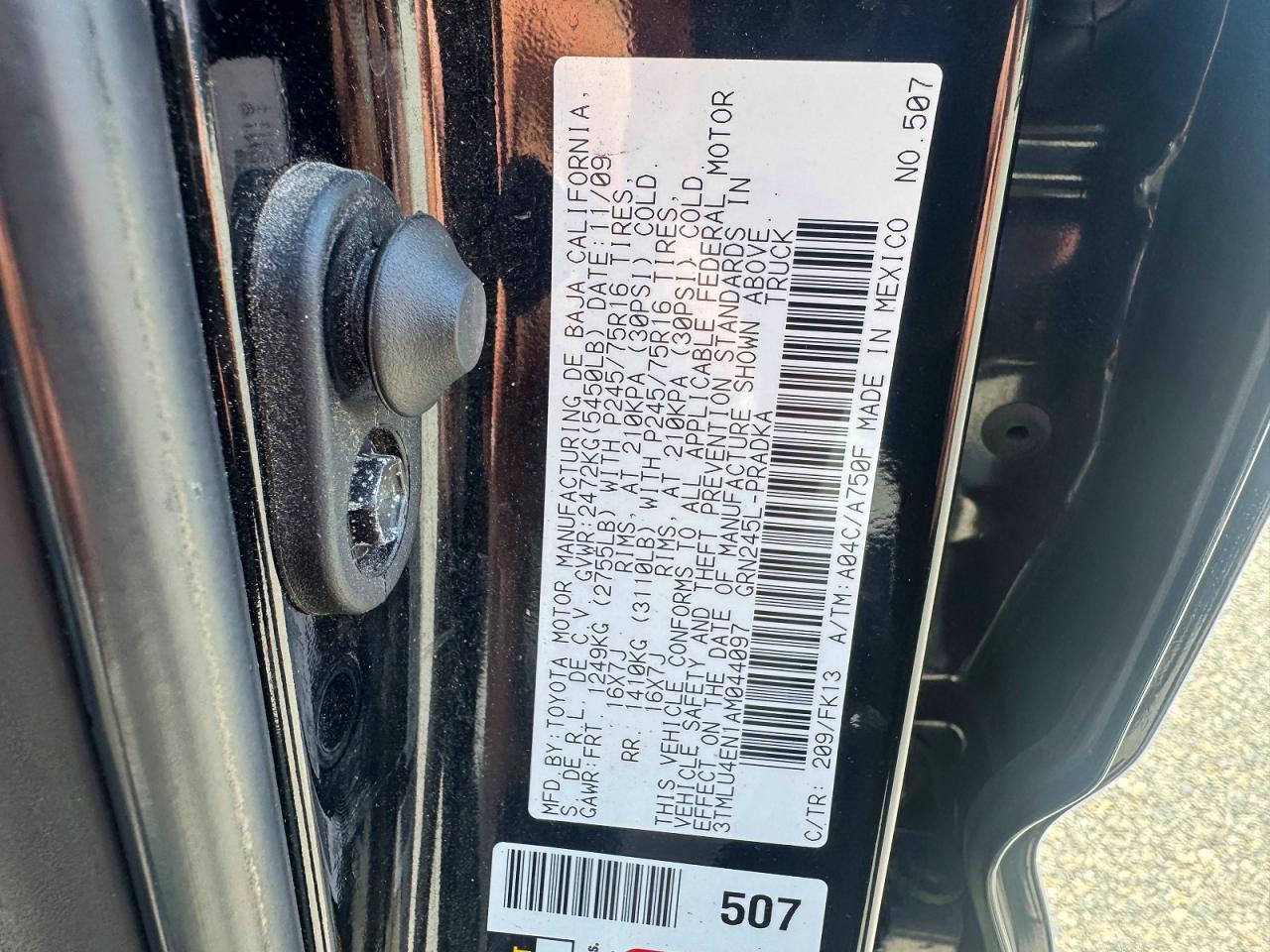 2010 Toyota Tacoma V6 Black vin: 3TMLU4EN1AM044097