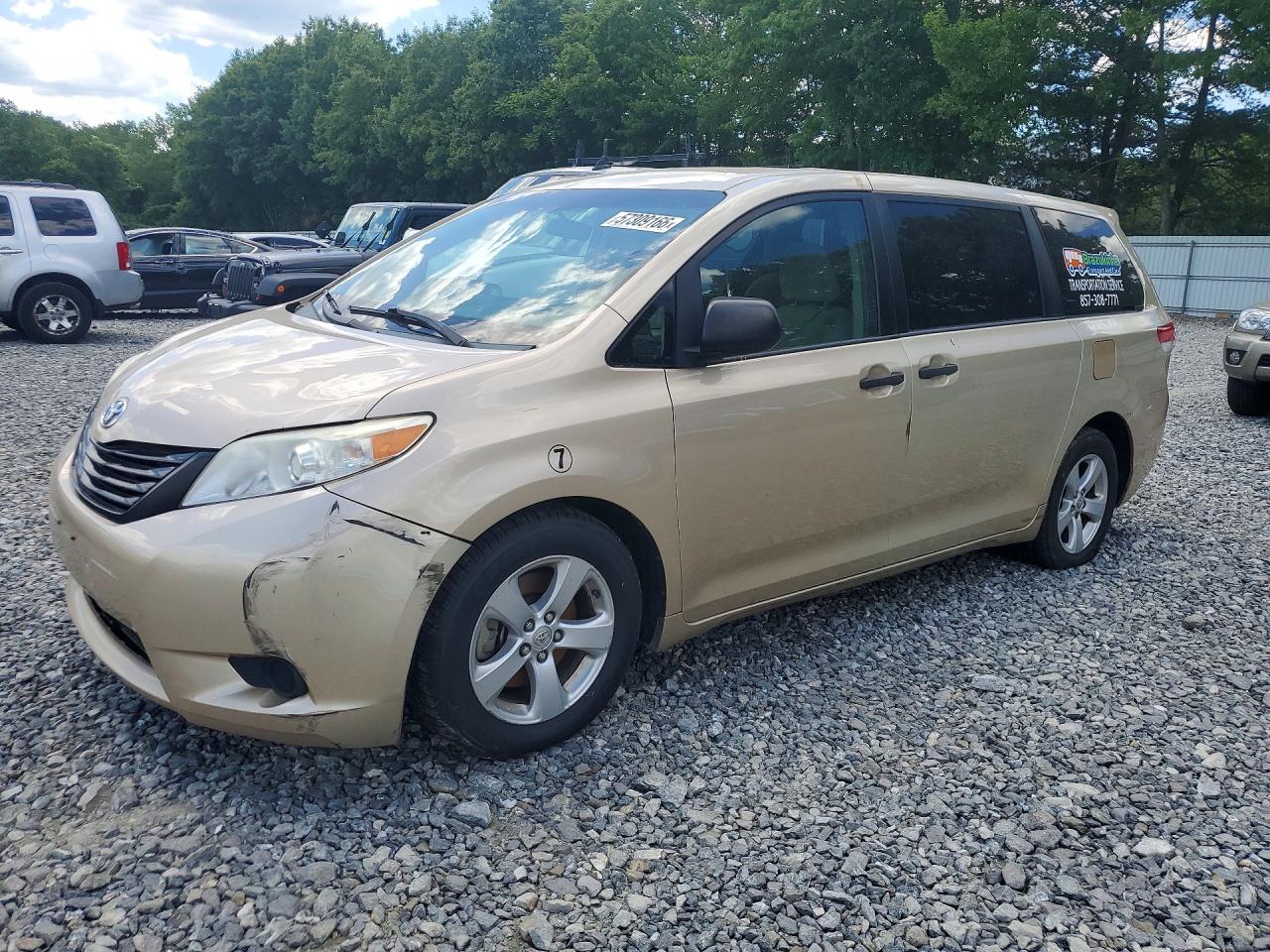2014 Toyota Sienna L 7-passenger Gold vin: 5TDZK3DC2ES443973