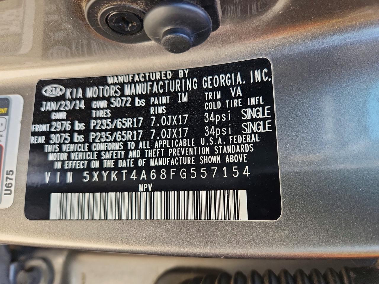 2015 Kia Sorento Lx Gray vin: 5XYKT4A68FG557154