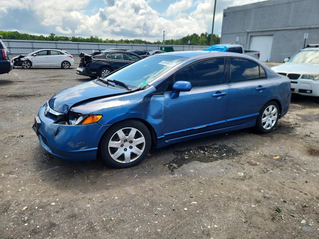 2007 Honda Civic Lx Синий vin: 2HGFA16507H513949