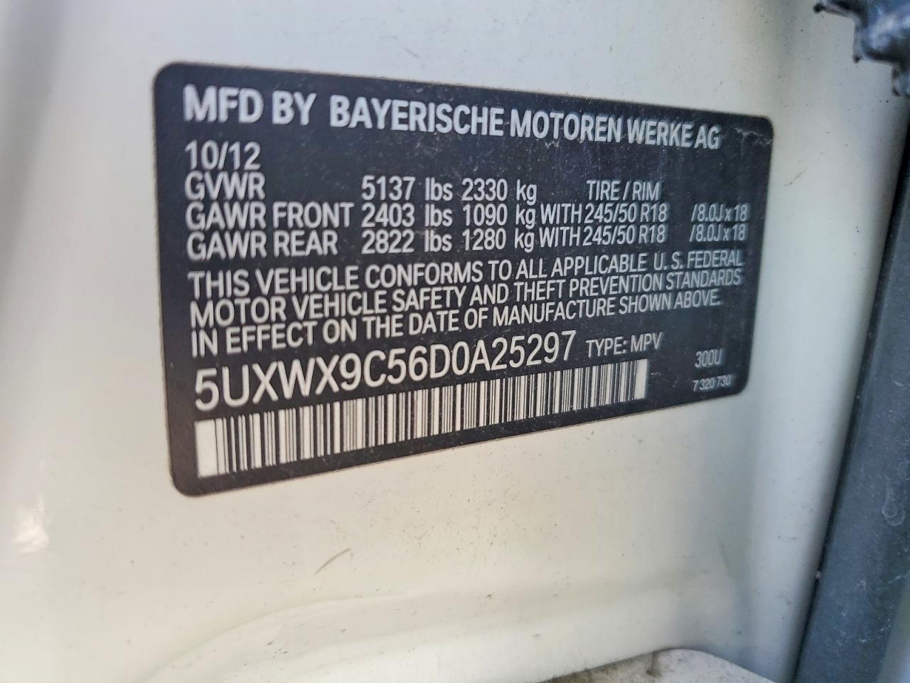 2013 Bmw X3 Xdrive28i White vin: 5UXWX9C56D0A25297