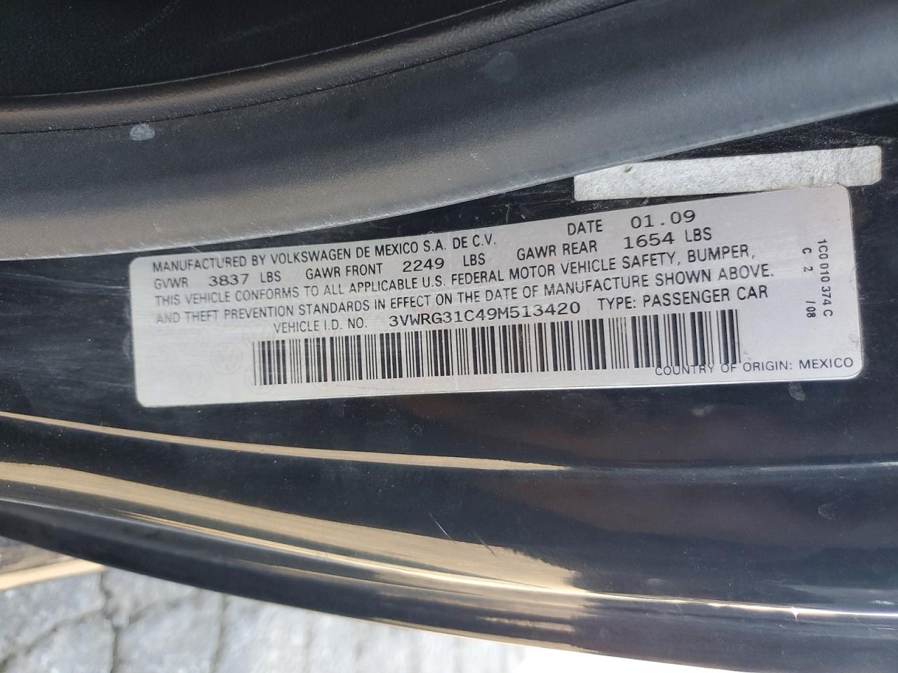 2009 Volkswagen New Beetle S Black vin: 3VWRG31C49M513420