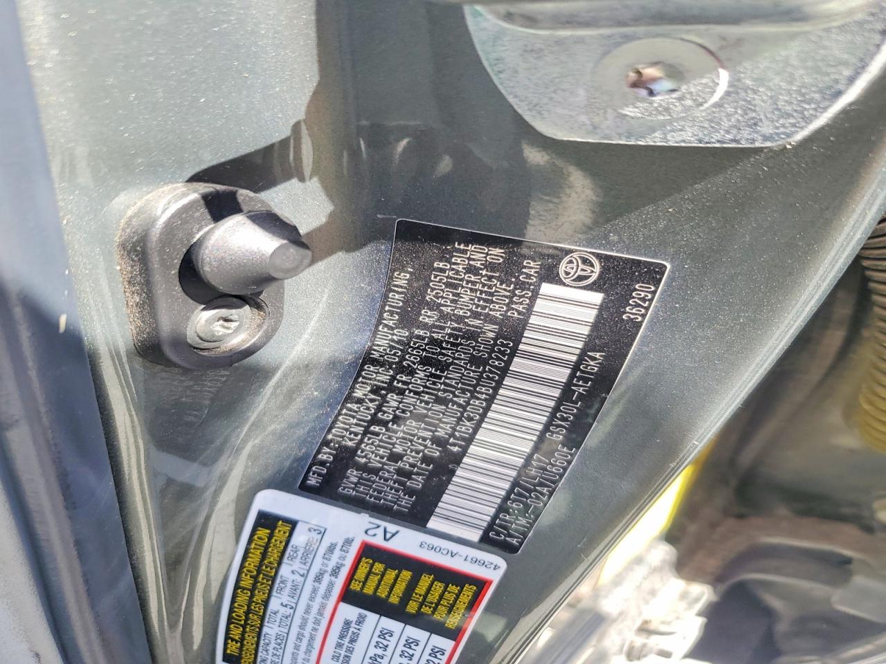 2011 Toyota Avalon Base Silver vin: 4T1BK3DB4BU378233