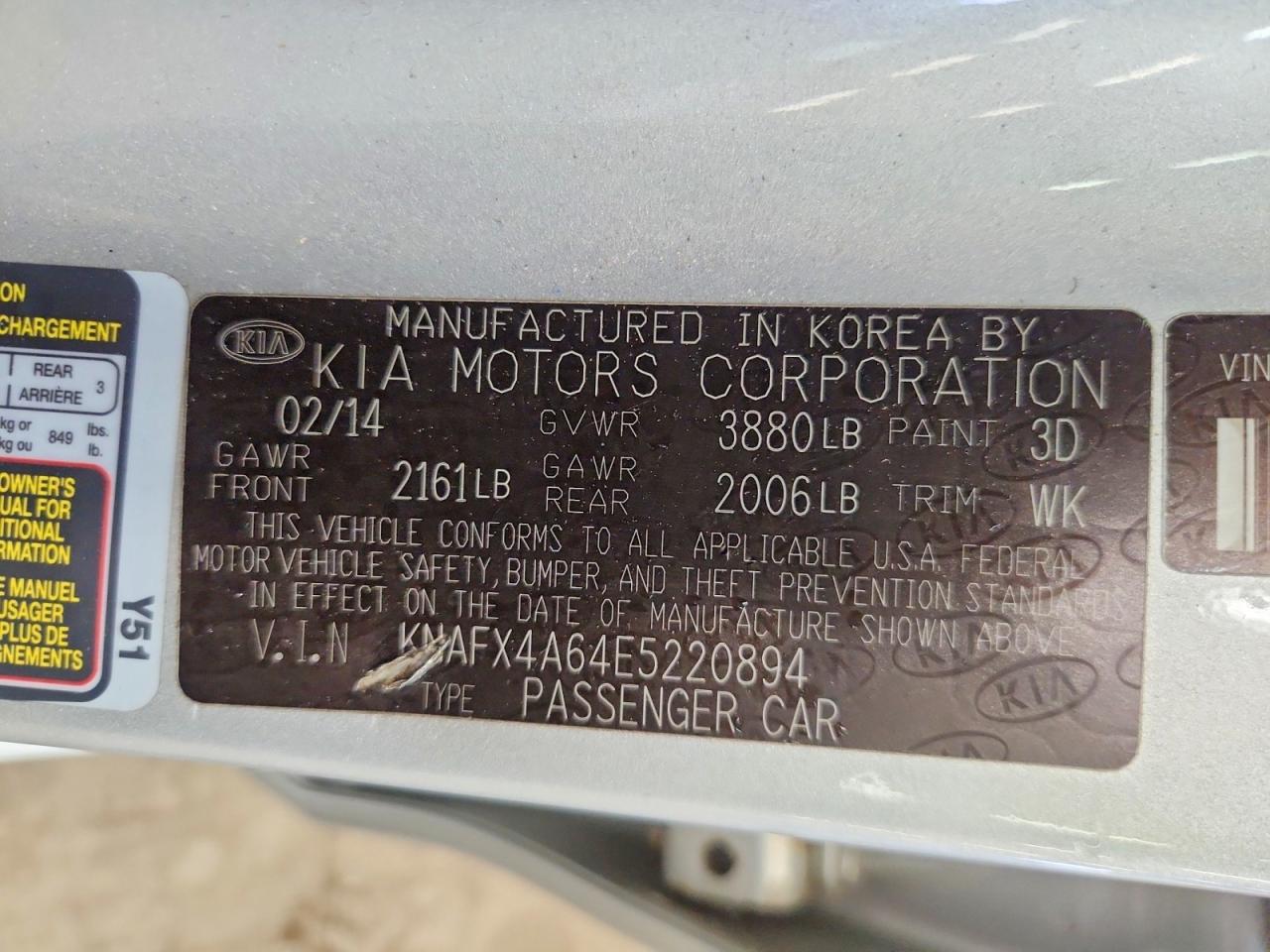 2014 Kia Forte Lx Серебряный vin: KNAFX4A64E5220894