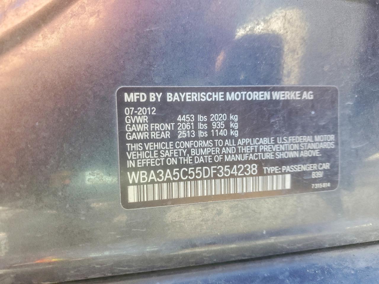 2013 Bmw 328 I Gray vin: WBA3A5C55DF354238