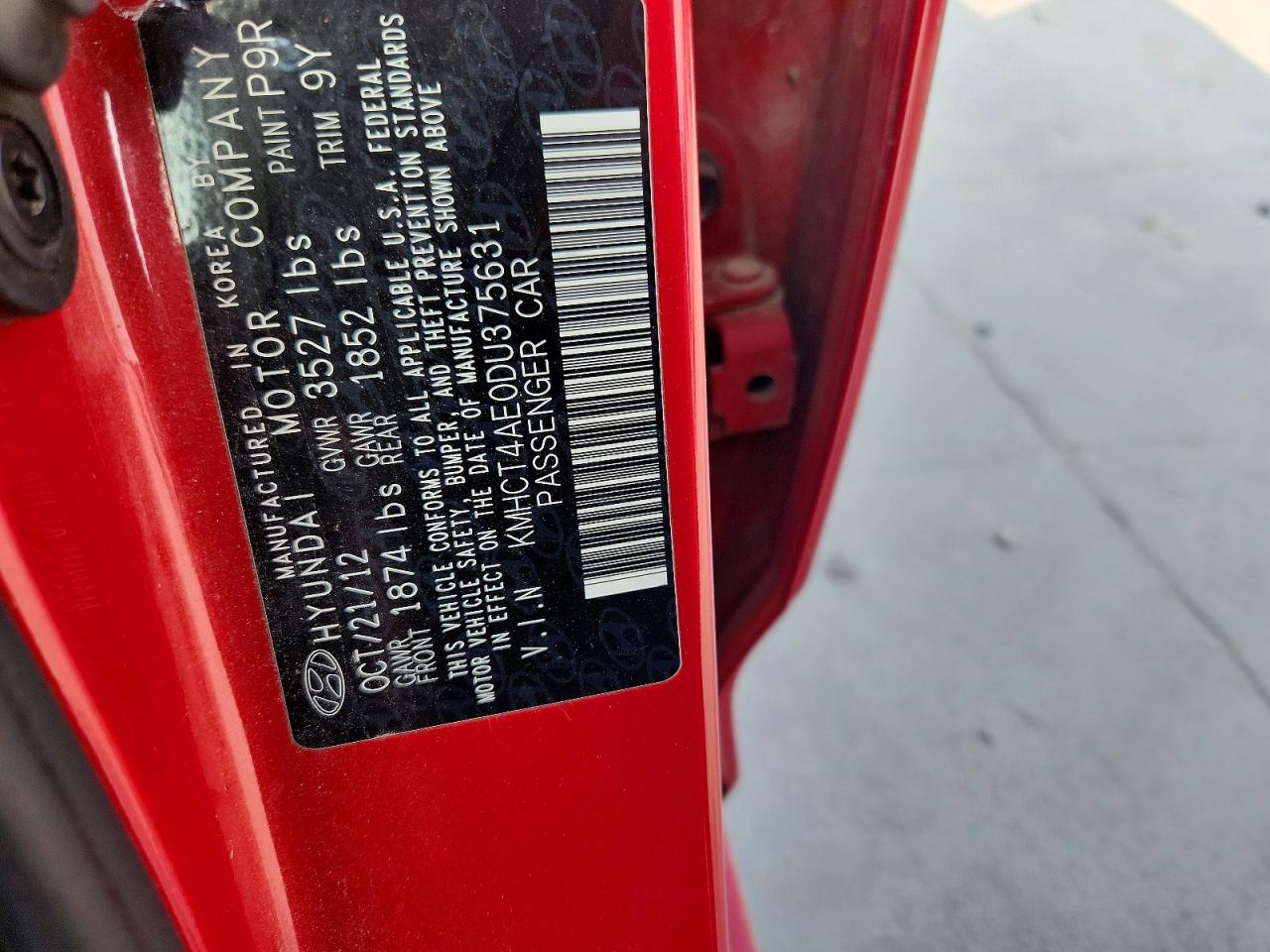 2013 Hyundai Accent Gls Red vin: KMHCT4AE0DU375631
