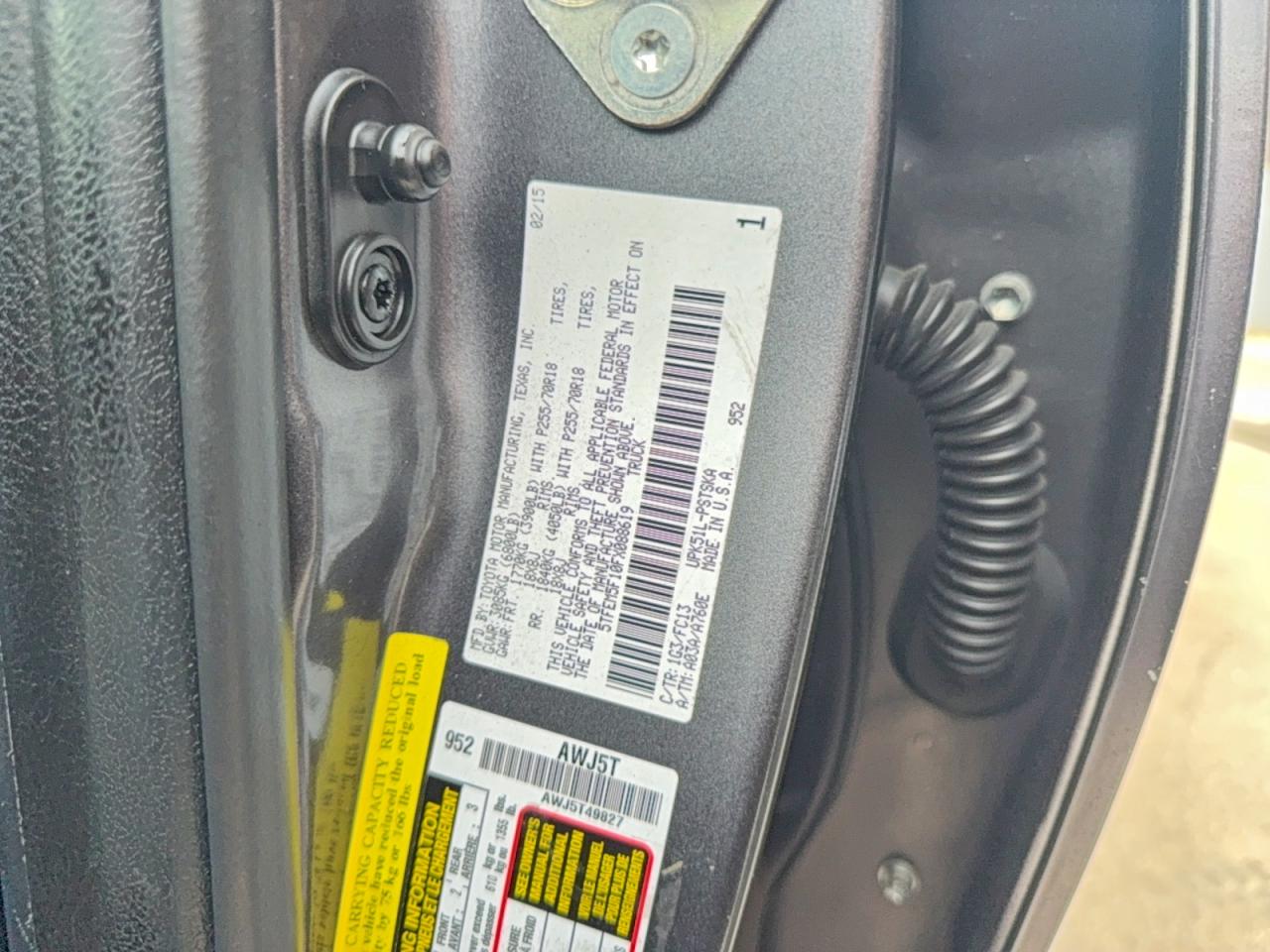 2015 Toyota Tundra Crewmax Sr5 Gray vin: 5TFEM5F10FX088619