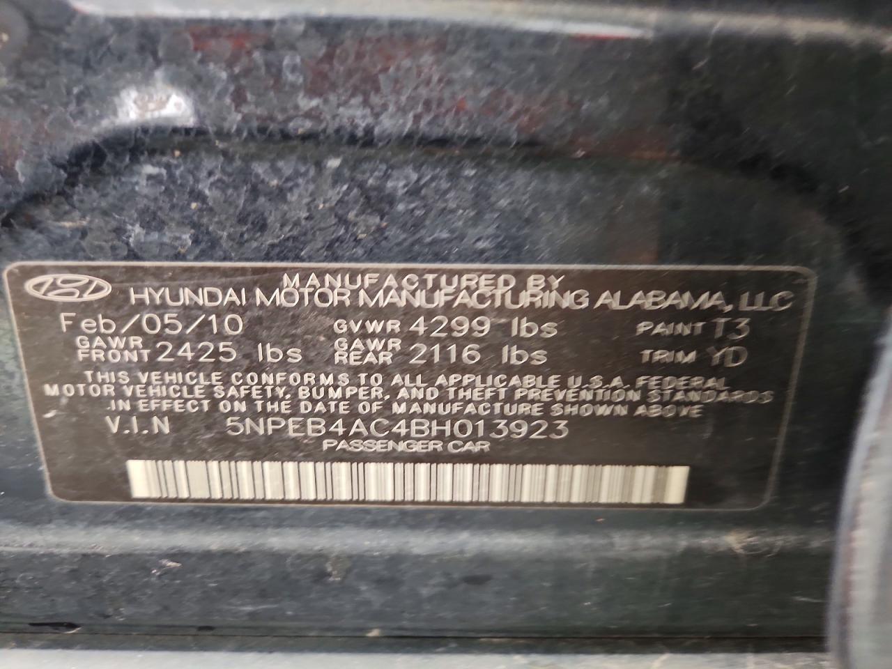 2011 Hyundai Sonata Gls Синий vin: 5NPEB4AC4BH013923