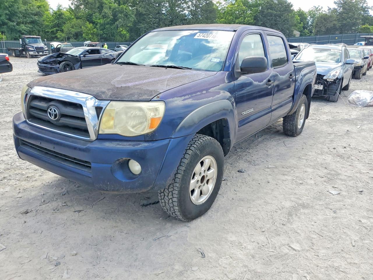 2007 Toyota Tacoma Double Cab Prerunner Blue vin: 3TMJU62N67M033175