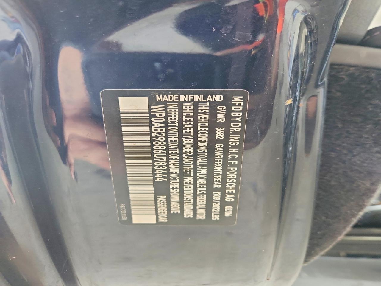 2006 Porsche Cayman S Синий vin: WP0AB29886U783444