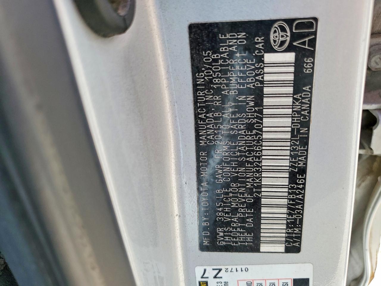 2006 Toyota Matrix Xr Gray vin: 2T1KR32E66C570771