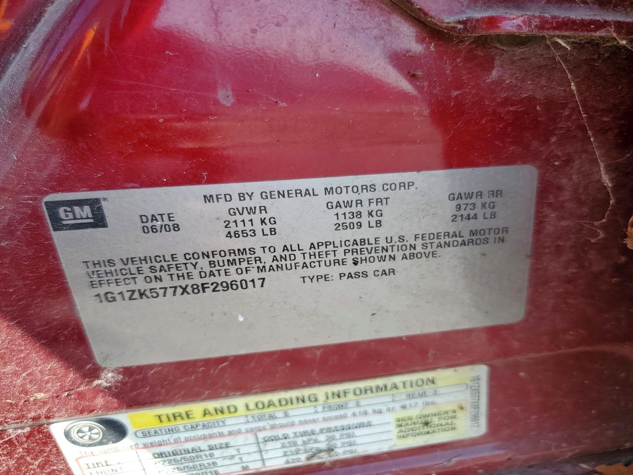 2008 Chevrolet Malibu Ltz Maroon vin: 1G1ZK577X8F296017