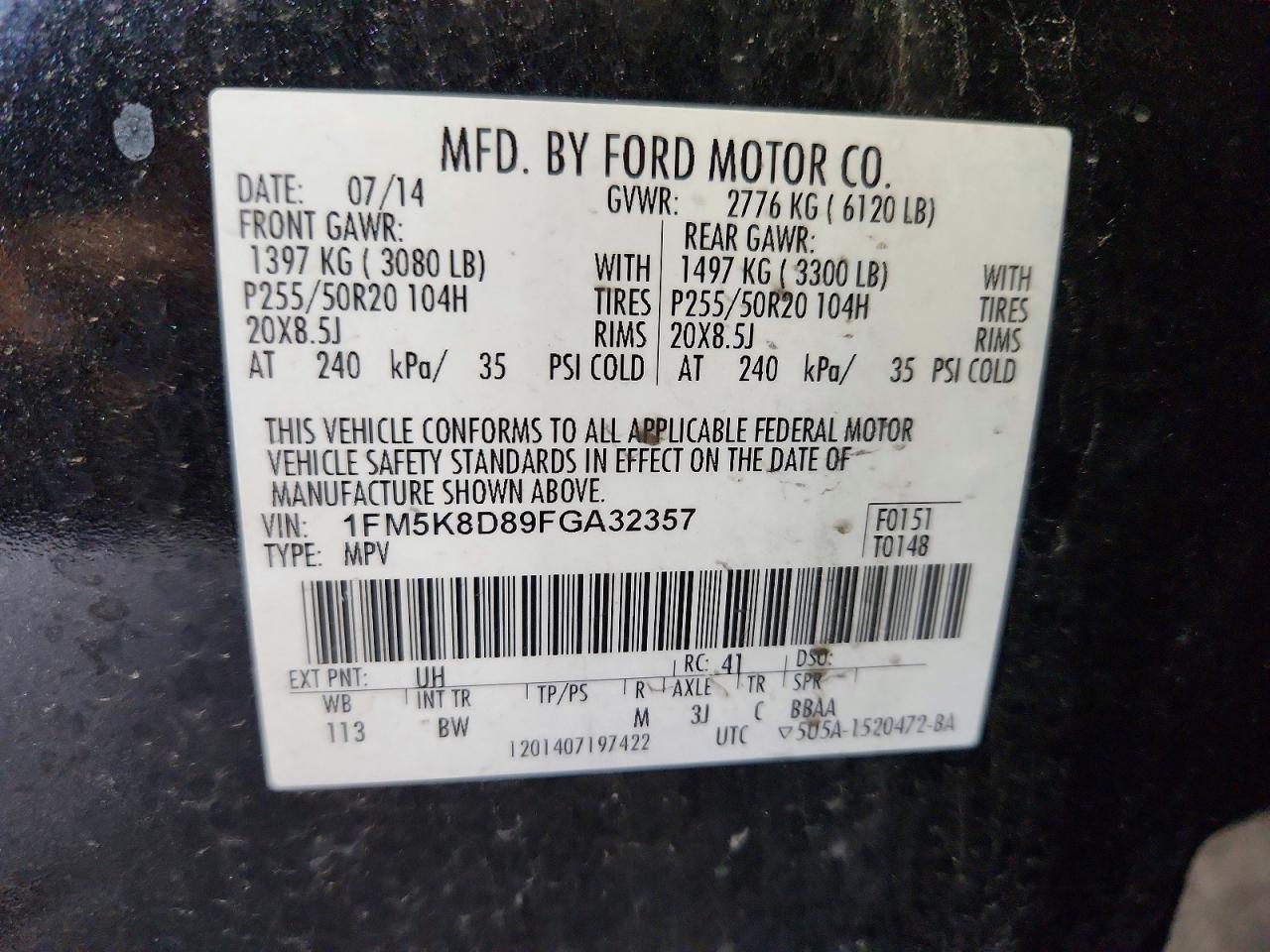 2015 Ford Explorer Xlt Black vin: 1FM5K8D89FGA32357