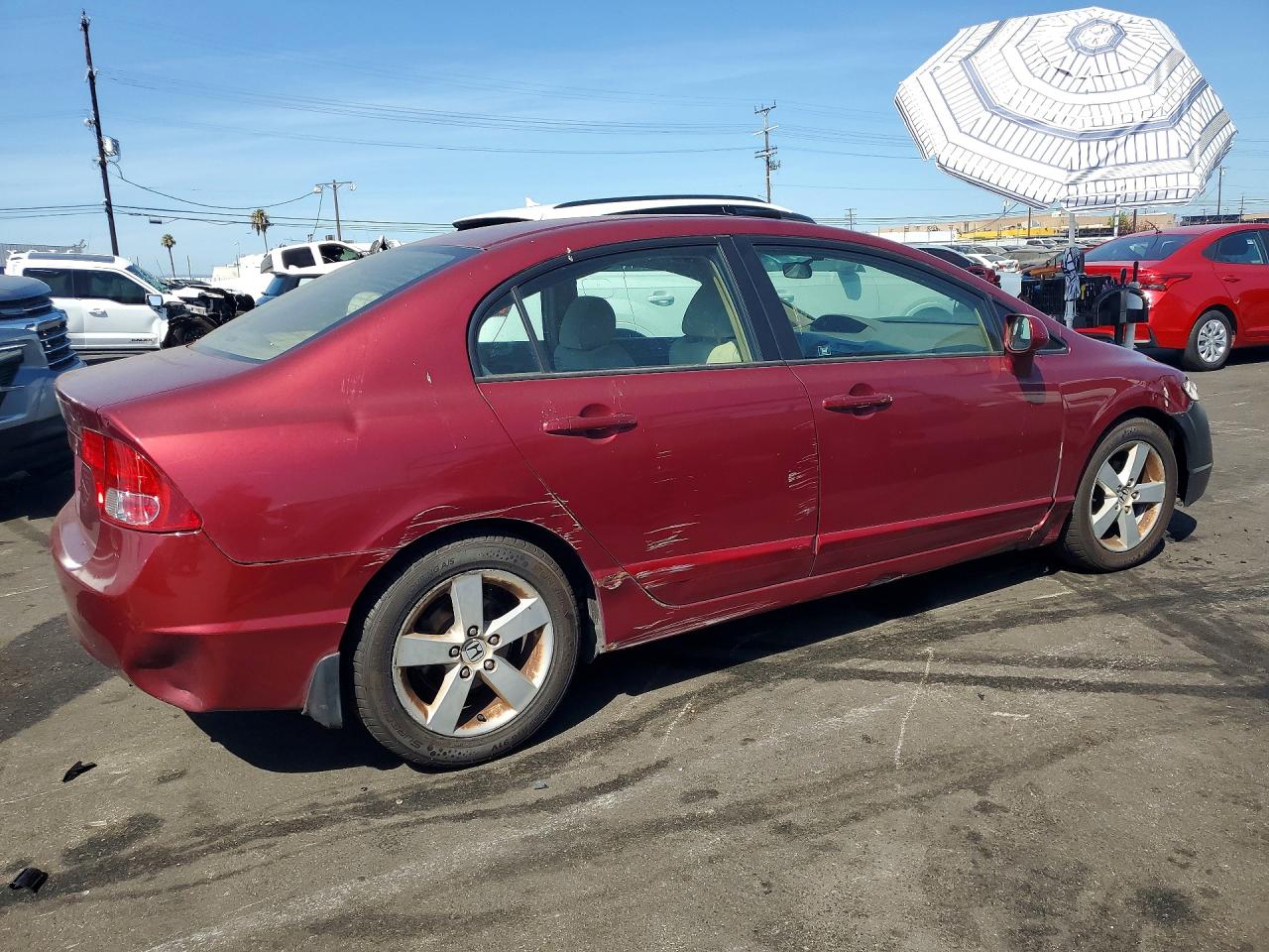 2007 Honda Civic Ex Maroon vin: 1HGFA16867L018328