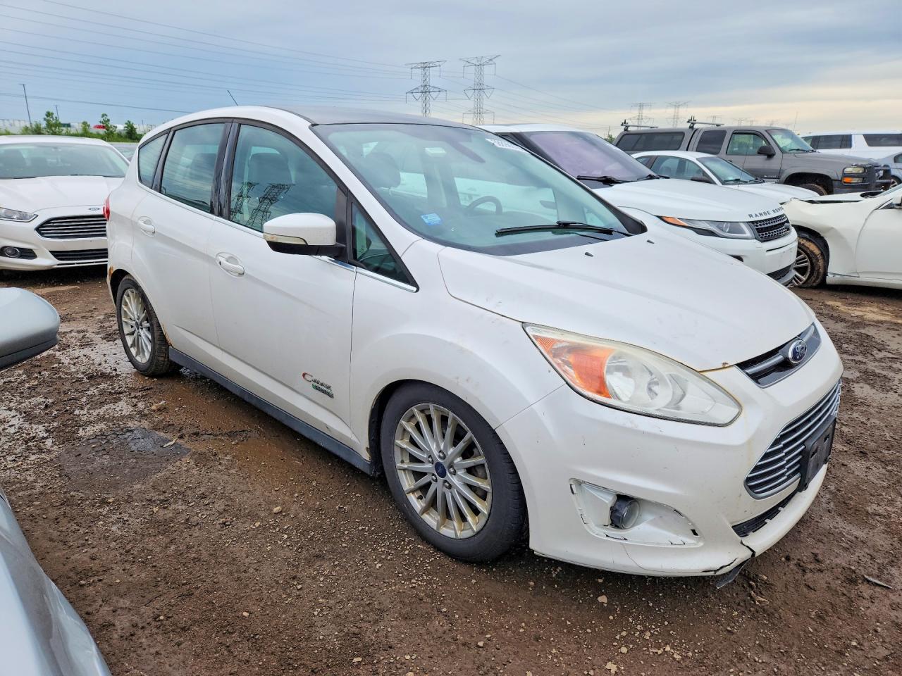 2013 Ford C-max Premium White vin: 1FADP5CU1DL556983