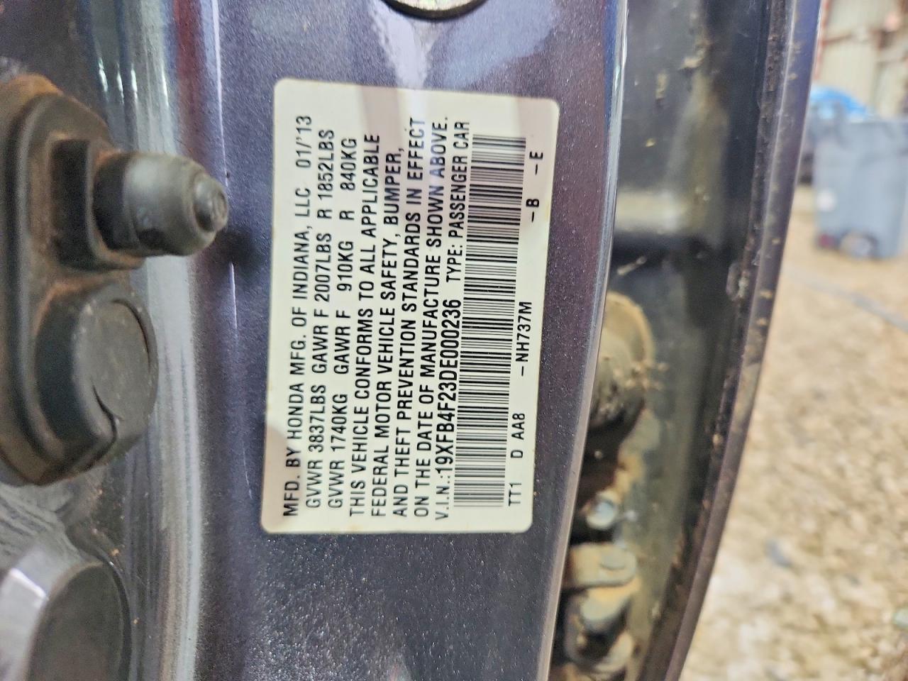 2013 Honda Civic Hybrid Silver vin: 19XFB4F23DE000236