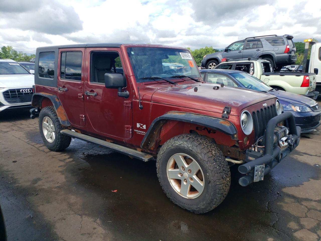 2007 Jeep Wrangler X Burgundy vin: 1J4GA391X7L151908