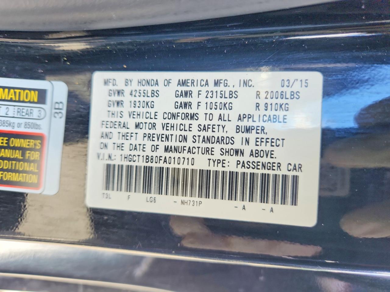 2015 Honda Accord Exl Black vin: 1HGCT1B80FA010710